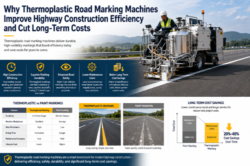 Latest company news about Pourquoi les machines de marquage routier thermoplastiques améliorent l'efficacité de la construction d'autoroutes et réduisent les coûts à long terme