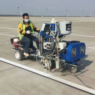 982 MMA + BPO Double composants Machine de marquage routier à pulvérisation sans air pour le marquage des ports aériens